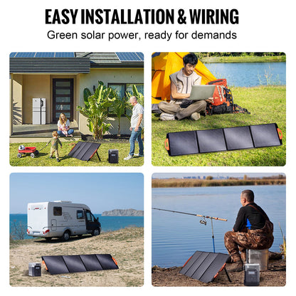 Bärbar monokristallin solpanel 200W hopfällbar ETFE-solladdarsats