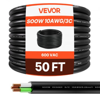 50 FT 10AWG Premium Elektrokabel Kupfer-Verlängerungskabel