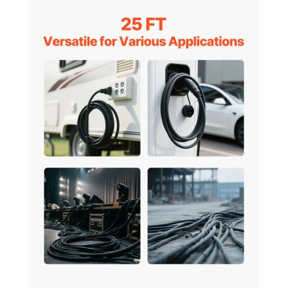 25 FT 6AWG Premium Stromkabel Verlängerungskabel Kupferdraht