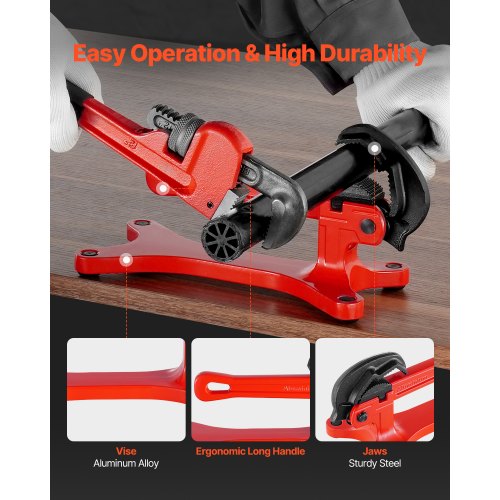 Rörskruvstäd Bärbar lättviktsrörskruv i aluminium 1/8" till 1-1/2" Kapacitet |  EU