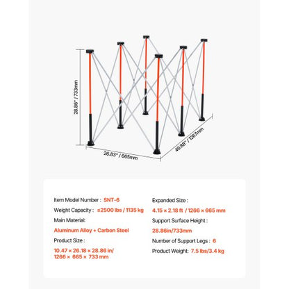 Tragbare Klapparbeitsbühne 1266 x 665 mm Klapparbeitsbühne 1135 kg