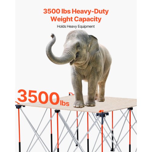 Bärbart hopfällbart arbetsställ 1264 x 1264 mm Hopfällbart arbetsställ 1589 kg