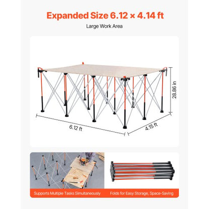 Tragbare Klapparbeitsbühne 1865 x 1261 mm Klapparbeitsbühne 2041 kg