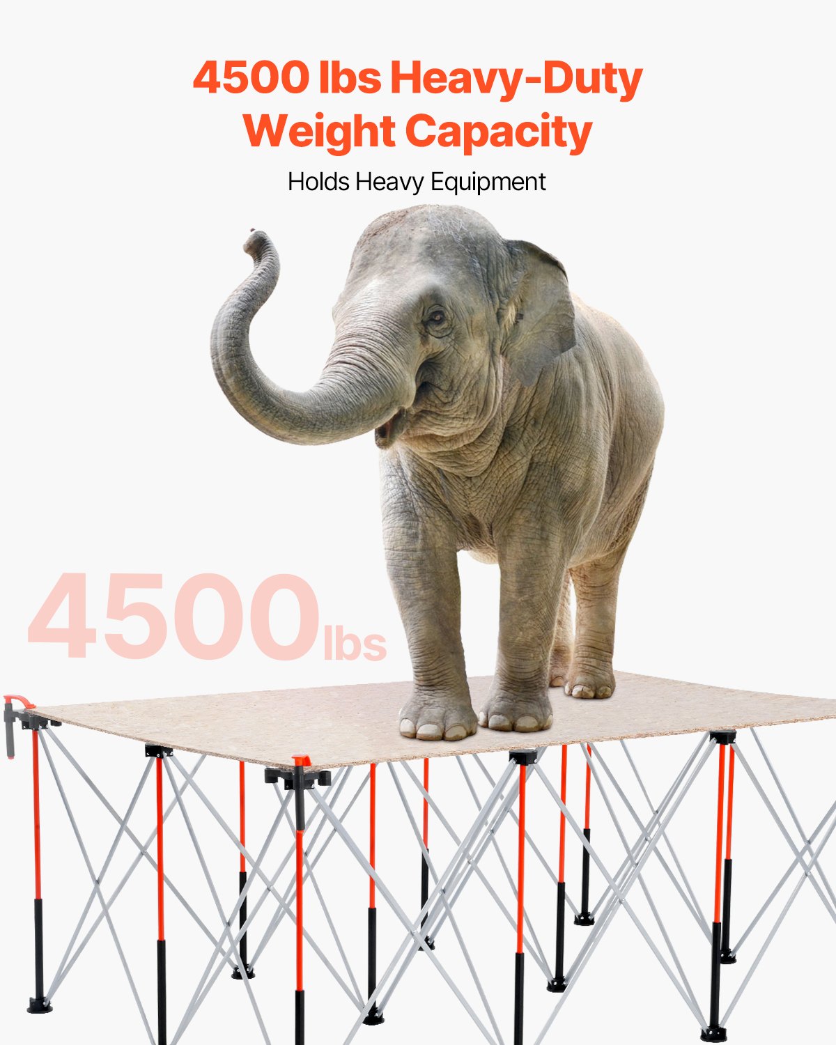 Portable Folding Workstand, 6.12 x 4.14 ft Collapsible Workbench, 4500 lbs Weight Capacity, No Assembly Foldable Work Stand with Storage Bag, Table Top NOT Included, for Garage Workshop Outdoor