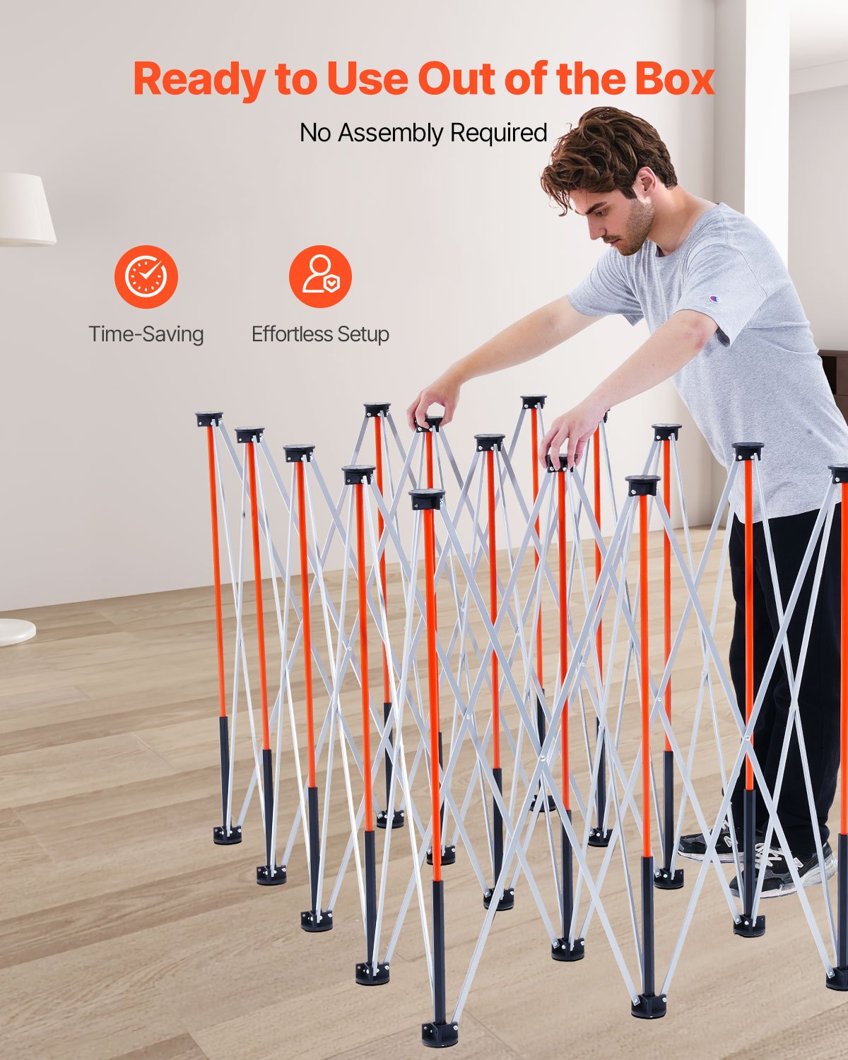 Portable Folding Workstand, 8.02 x 4.12 ft Collapsible Workbench, 6000 lbs Weight Capacity, No Assembly Foldable Work Stand with Storage Bag, Table Top NOT Included, for Garage Workshop Outdoor