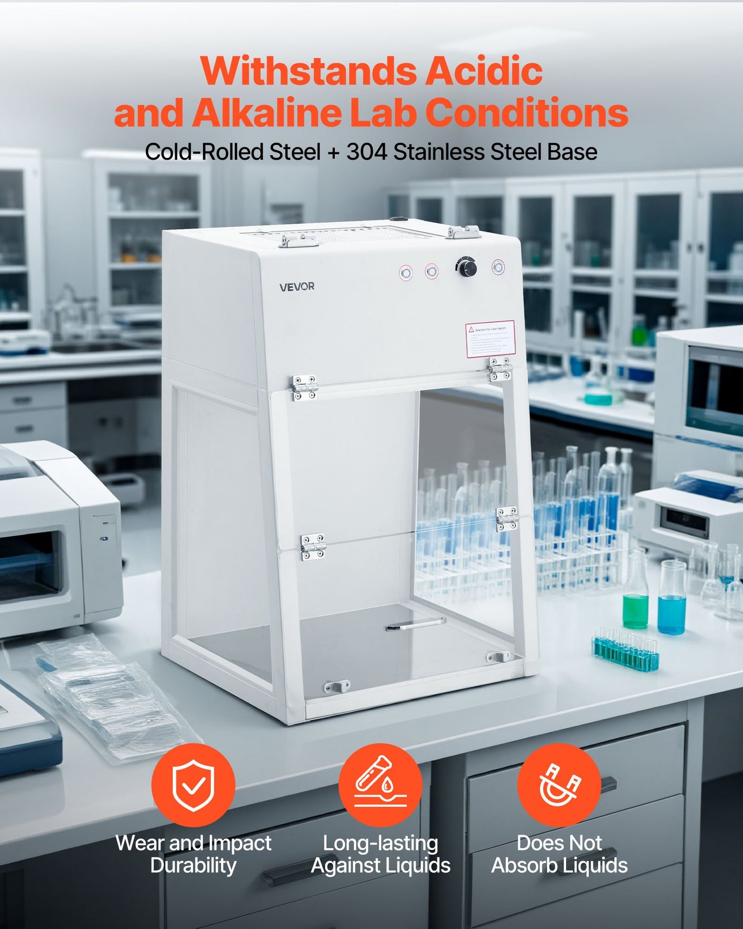 Laminar Flow Hood, 20.08 x 20.47 x 23.62 inch Working Area Portable Clean Room, Meets ISO Class 5 Clean Room Standards, with HEPA-14 Filter and G1 Pre-Filter, for Medical and Laboratory Use