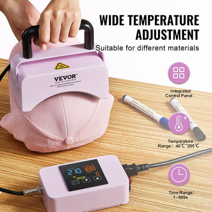 Hat Press Machine Mini Hat Heat Press för Kepsar 5,9x3,15 tums tallrik Lila