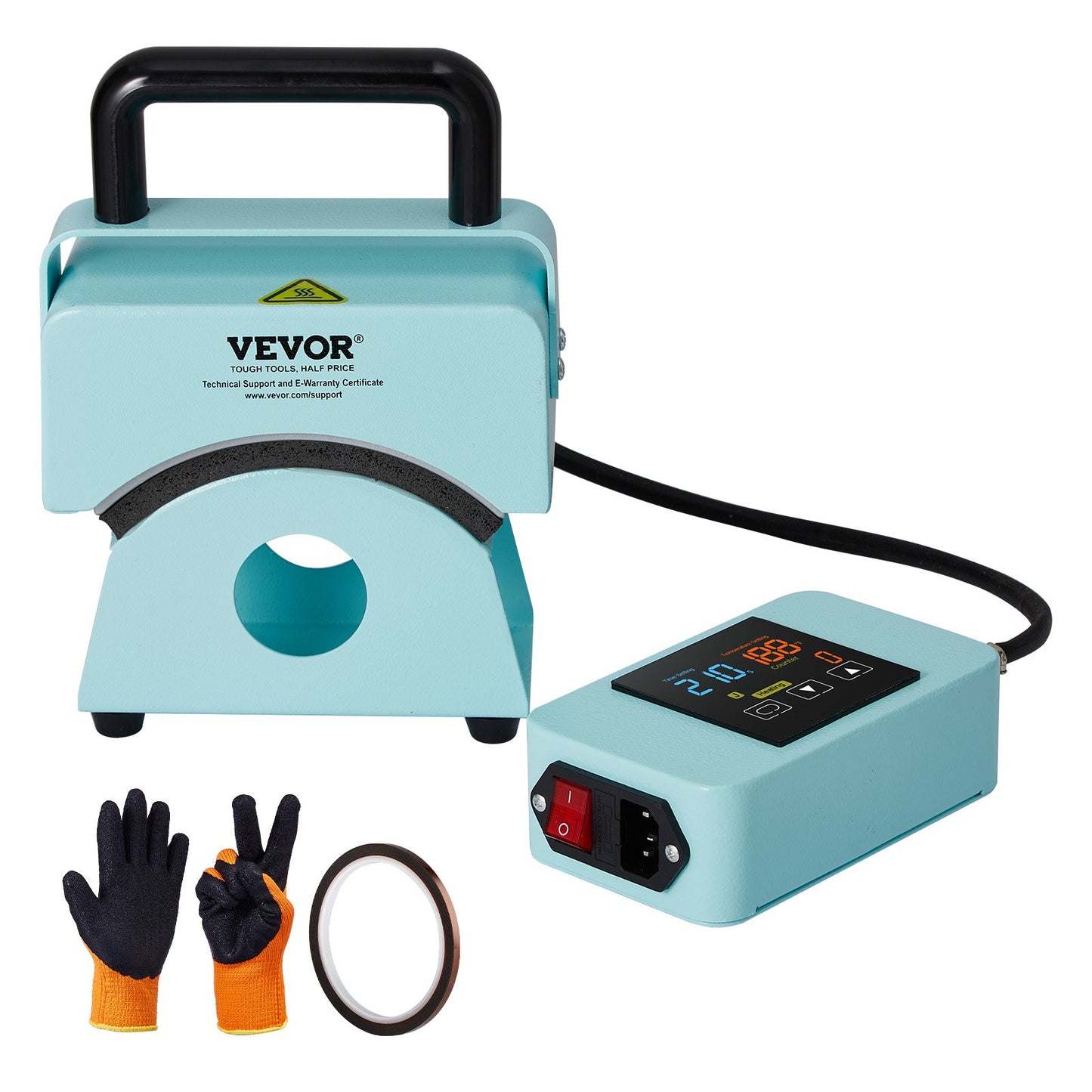 Hat Press Machine Mini Hat Heat Press för Kepsar 5,9x3,15 tums tallrik Grön