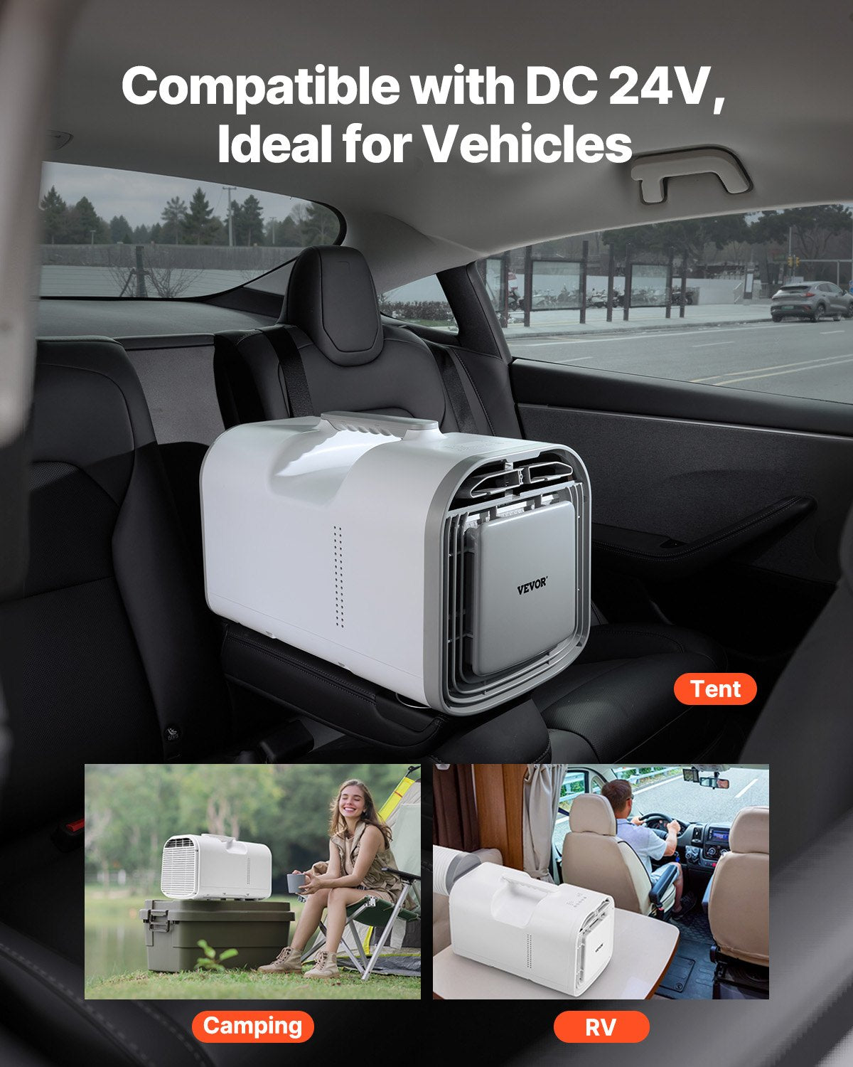 Portable Air Conditioner 4250BTU Tält Luftkonditionering AC/DC för camping