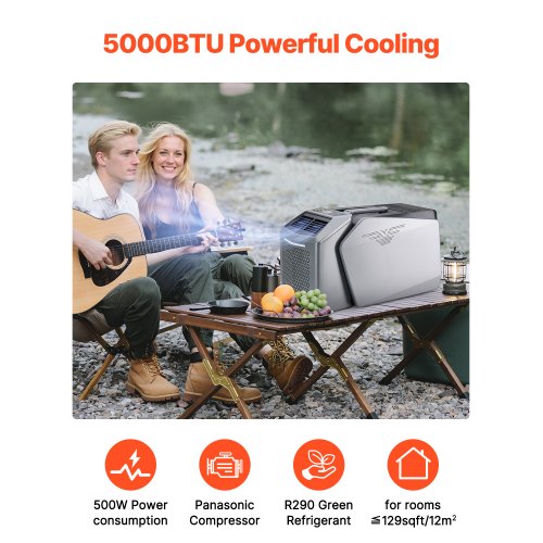 Tragbare Klimaanlage 5000BTU Zeltklimaanlage AC/DC für Camping | EU