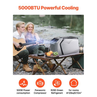 Tragbare Klimaanlage 5000BTU Zeltklimaanlage AC/DC für Camping | EU