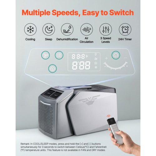 Tragbare Klimaanlage 5000BTU Zeltklimaanlage AC/DC für Camping | EU