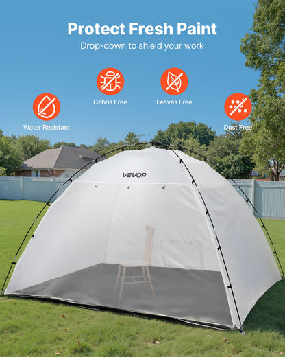 Portable Paint Booth Tent, 115.35 x 90.55 x 74 inch Painting Tent Station, Spray Shelter with Built-in Floor & Mesh Screen, Large Space, Oxford Spray Painting Tents for Cupboard, Chairs, Tables