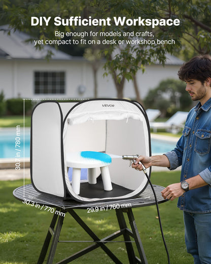Portable Paint Booth Tent, 28.3 x 28.5 x 29.5 inch Pop-Up Portable Spray Paint Tent with Mesh Door, Spray Painting Tents for Cabinets, Chairs, Models, Tables, Pop-Up Design, Efficient Airflow