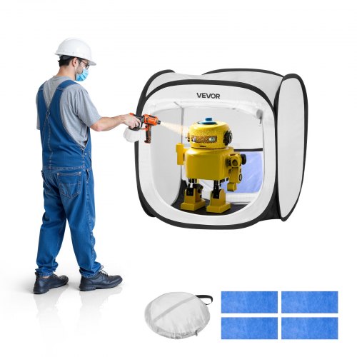 Portable Paint Booth Tent, 15.94 x 15.94 x 16.9 inch Pop-Up Portable Spray Paint Tent with Mesh Door, Spray Painting Tents for Small Models, Sculptures, Vases, Photo Frames, Pop-Up Design