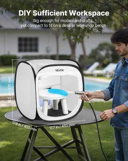 Portable Paint Booth Tent, 15.94 x 15.94 x 16.9 inch Pop-Up Portable Spray Paint Tent with Mesh Door, Spray Painting Tents for Small Models, Sculptures, Vases, Photo Frames, Pop-Up Design