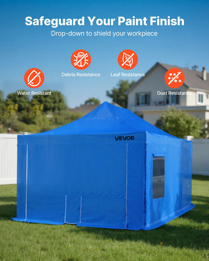 Portable Paint Booth Tent, 231.1 x 156.7 x 70.08 inch Portable Garage Spray Tent, Waterproof Spray Booth with Foldable Frame Design & 4 Mesh Side Windows for Auto Parts, Furniture, Car Painting
