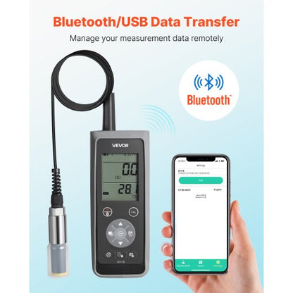 Mätare för löst syre, mätområde 0,0-50,0 mg/L, bärbart kit för mätning av löst syre med 4 m elektrodkabel, Bluetooth/USB-dataöverföring, lagring av 750 dataset, DO-mätare för dammar |  EU