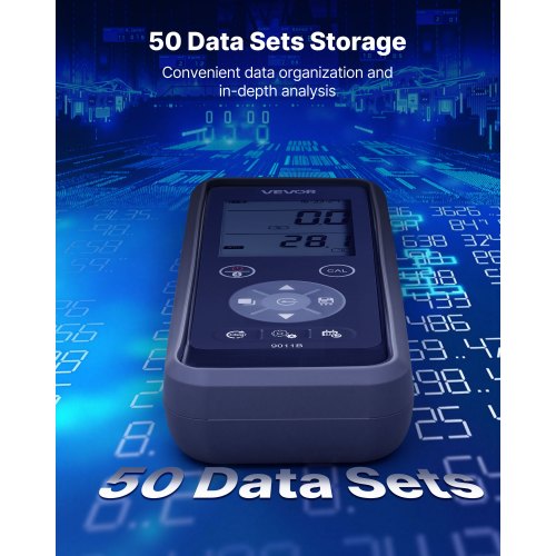 Mätare för löst syre, mätområde 0,0-50,0 mg/L, bärbart kit för mätning av löst syre med 4 m elektrodkabel, Bluetooth/USB-dataöverföring, lagring av 750 dataset, DO-mätare för dammar |  EU