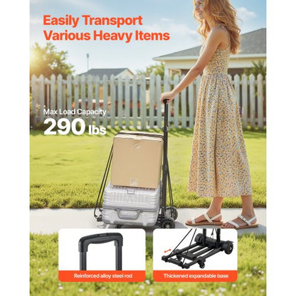 Hopfällbar Handvagn 120 kg Plattformsvagn Dolly Trolley Cart för Flytt |  EU