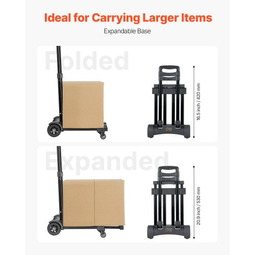 Hopfällbar Handvagn 120 kg Plattformsvagn Dolly Trolley Cart för Flytt |  EU