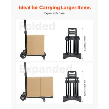 Hopfällbar Handvagn 120 kg Plattformsvagn Dolly Trolley Cart för Flytt |  EU