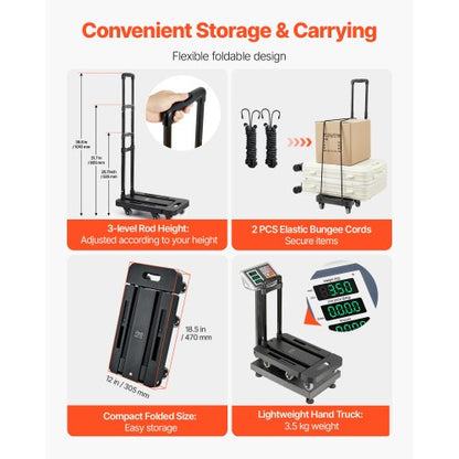 Faltbarer Handwagen 500 lbs Plattformwagen Dolly Trolley Wagen für den Umzug | EU