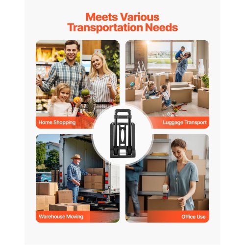 Hopfällbar Handvagn 110 lbs Plattformsvagn Dolly Trolley Cart för Flytt |  EU