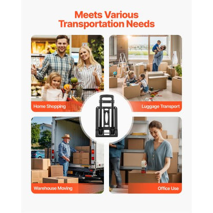 Hopfällbar Handvagn 110 lbs Plattformsvagn Dolly Trolley Cart för Flytt |  EU