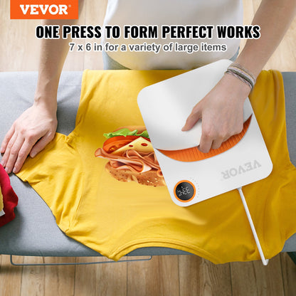 Heat Press Machine, 7x6 inches Portable Shirt Printing Multifunctional Sublimation Transfer Heat Press Machine Teflon Coated, Easy Iron-on Press for T-shirts/Bags/HTV/Pillows Vinyl Projects