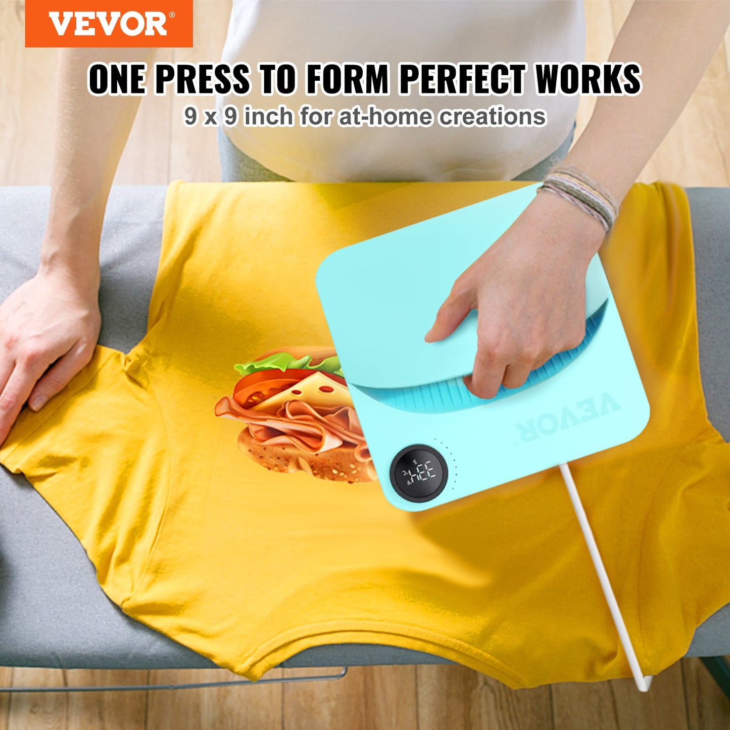 Heat Press 9 x 9 i Portable Easy Press Sublimation Transfer DIY T-shirt