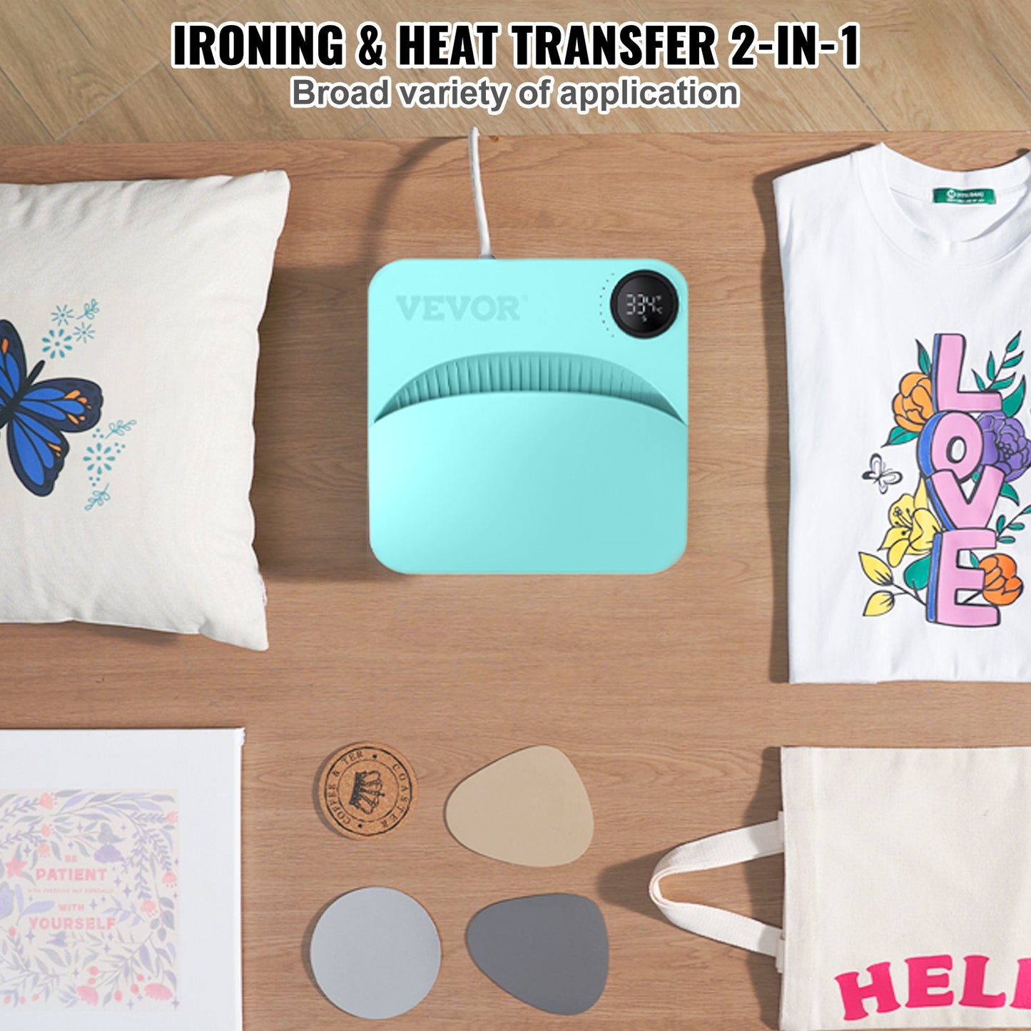 Heat Press 9 x 9 i Portable Easy Press Sublimation Transfer DIY T-shirt