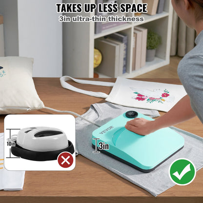 Heat Press 9 x 9 i Portable Easy Press Sublimation Transfer DIY T-shirt