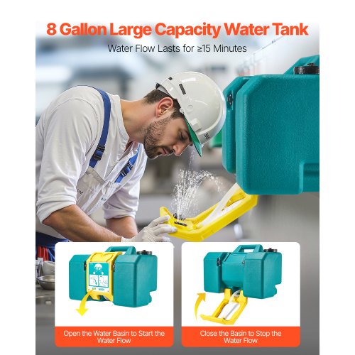 Bärbar ögonspolningsstation 8-gallon OSHA-godkänd ögonspolningsstation för nödsituationer |  EU