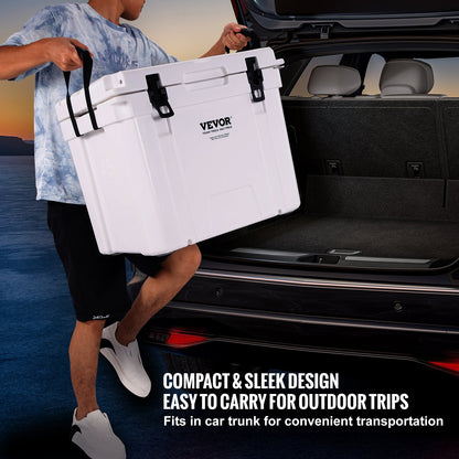 Isolierte tragbare Kühlbox, 45 qt, fasst 45 Dosen, eisspeichernde Hartkühlbox mit robustem Griff, Kühlbox-Lunchbox für Camping, Strand, Picknick, Reisen, Outdoor, hält Eis bis zu 6 Tage