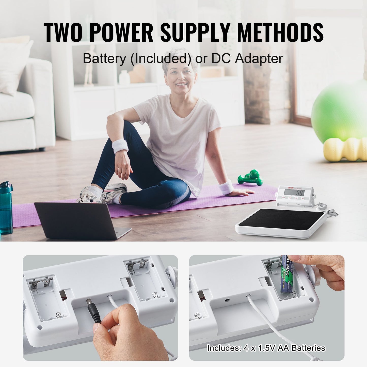 Portable Medical Scale Digital Physician Weight Scale Anti-Slip Mat 400LBS