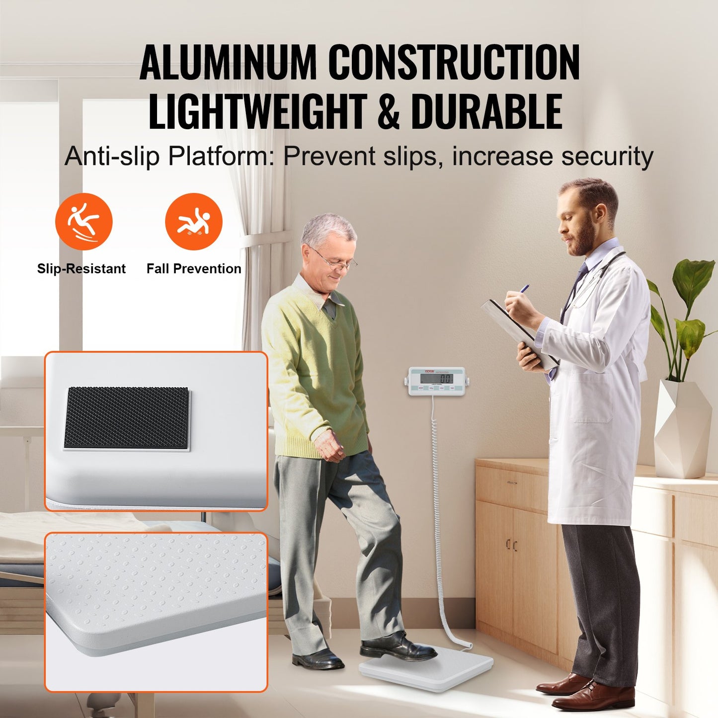 Bärbar medicinsk våg Digital läkarvåg för att väga 440 LB kapacitet