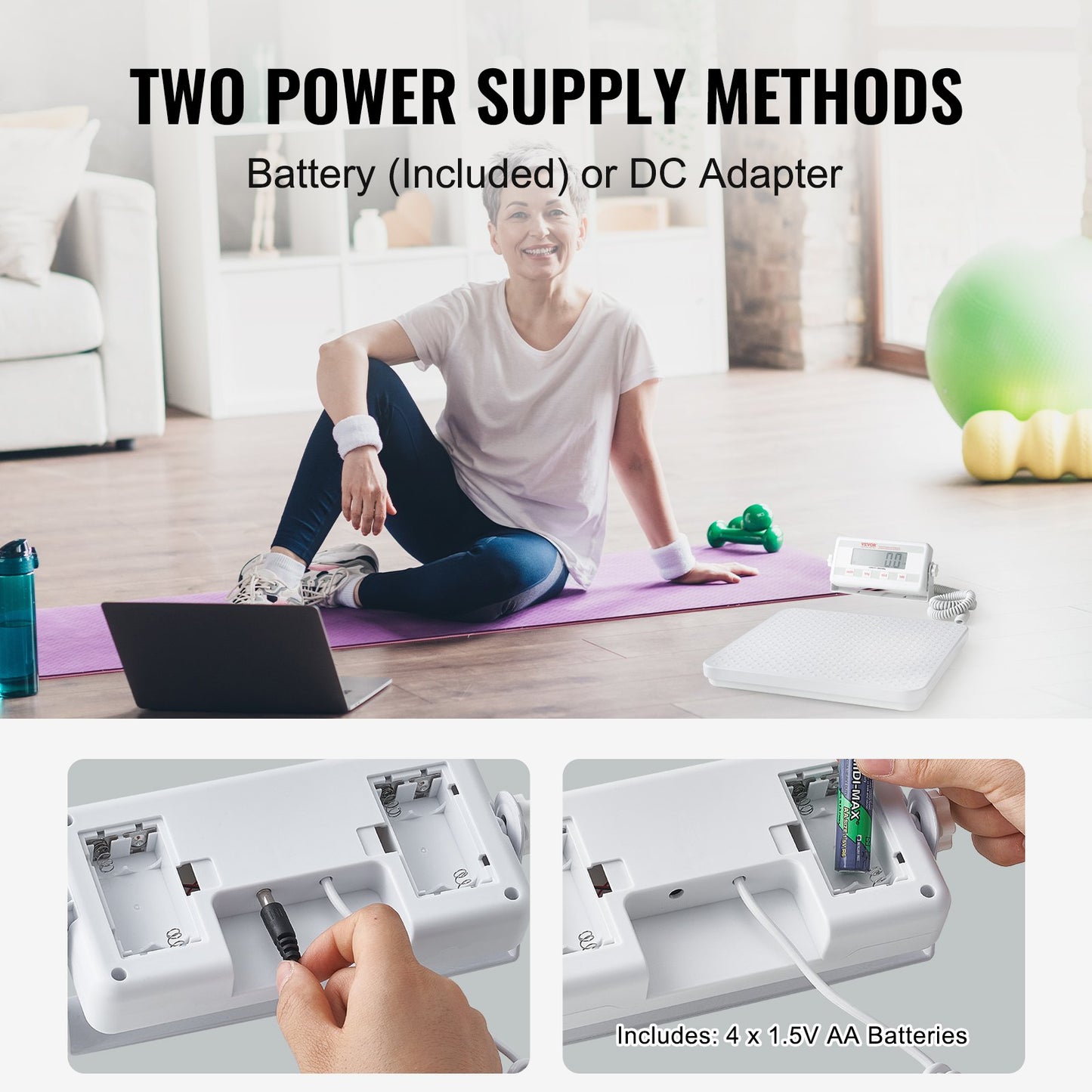 Bärbar medicinsk våg Digital läkarvåg för att väga 440 LB kapacitet