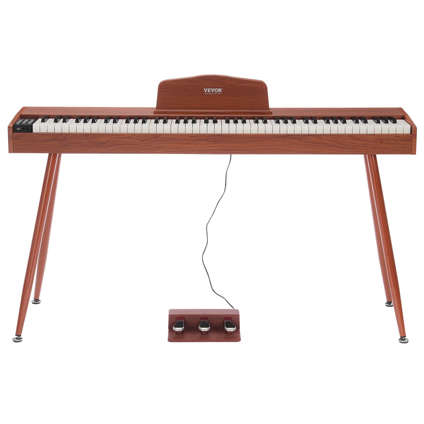 88 keys, fully weighted digital piano Double keyboard, four-legged stand