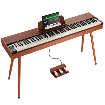 88 keys, fully weighted digital piano Double keyboard, four-legged stand