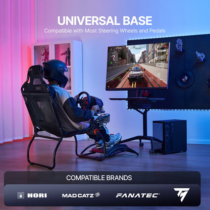 Racing Wheel Stand Foldable For Logitech G923/G920/G29, Steering Wheel Stand & Foot Pedal Angle Adjustable,Portable Steel Driving Simulator Cockpit-Thrustmaster T248P, Fanatec, Hori, Compact