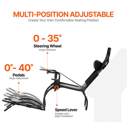 Racing Wheel Stand Foldable For Logitech G923/G920/G29, Steering Wheel Stand & Foot Pedal Angle Adjustable,Portable Steel Driving Simulator Cockpit-Thrustmaster T248P, Fanatec, Hori, Compact