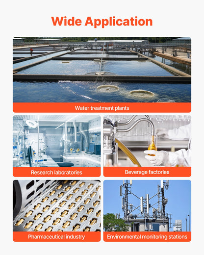 Turbidity Meter, 0–1000 NTU Measuring Range, ISO 7027 Compliant, Portable Red Light Turbidimeter, Quick Reading, with Calibration Solutions, Sample Vials, and Carry Case, for Field and Plant