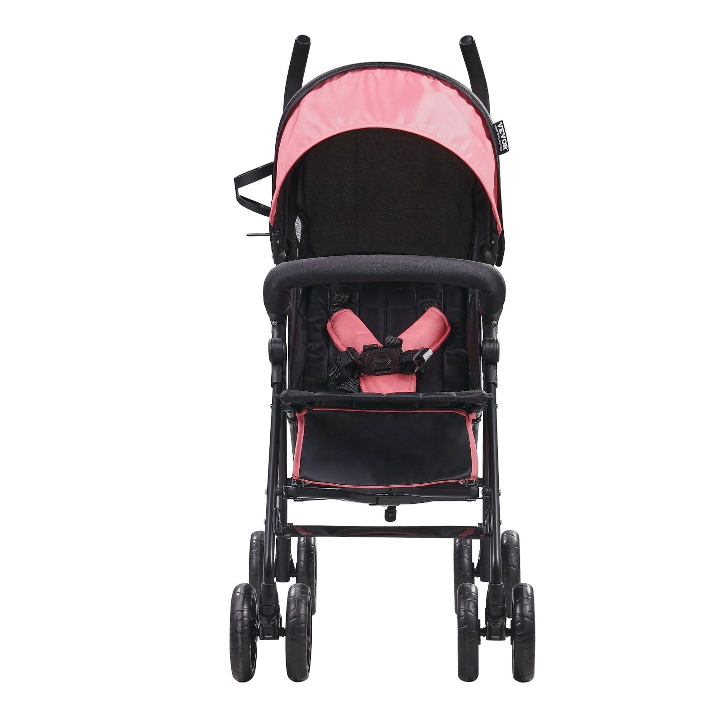 Lightweight Stroller Compact Foldable Adjustable Backrest Black/Pink