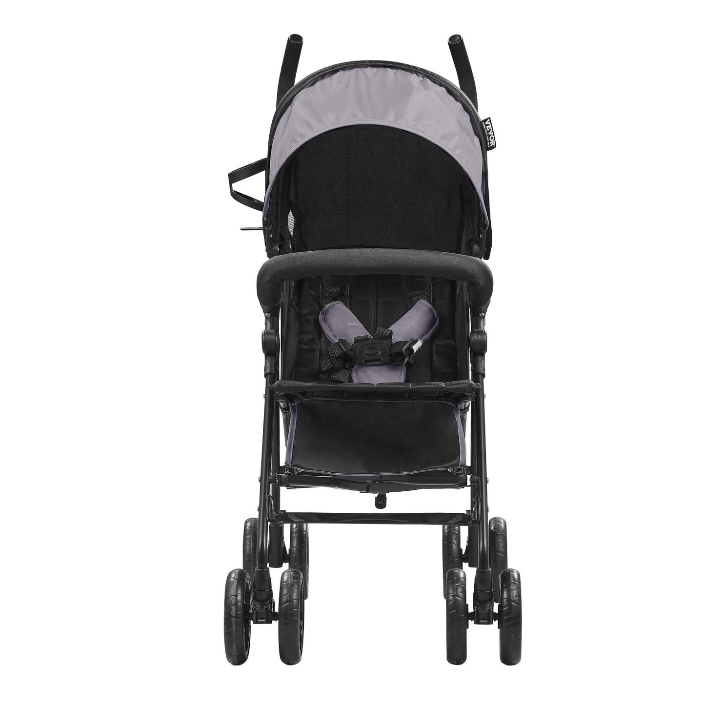 Lightweight Stroller Compact Foldable Adjustable Backrest Light Grey/Black
