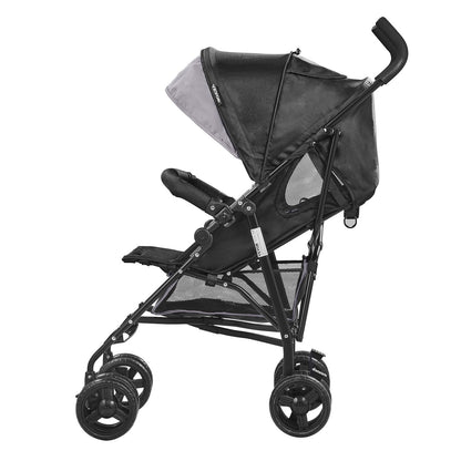 Lightweight Stroller Compact Foldable Adjustable Backrest Light Grey/Black