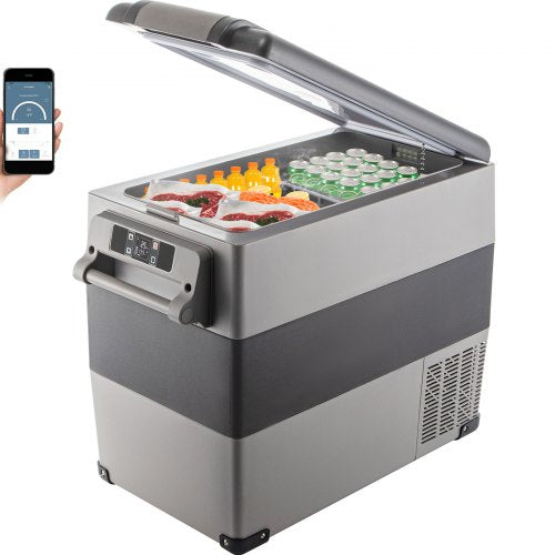 12 Volt Refrigerator, 58 Qt Car Refrigerator, Dual Zone Portable Freezer, Cooler Compressor Freezer with 12/24V DC and 110-240V AC, Freezer Fridge Cooler, for Car, Truck RV, Camping and Home Use