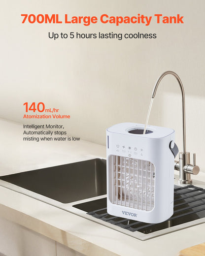 Portable Air Conditioner 4-i-1 Evaporative Air Cooler 700ml vattentank