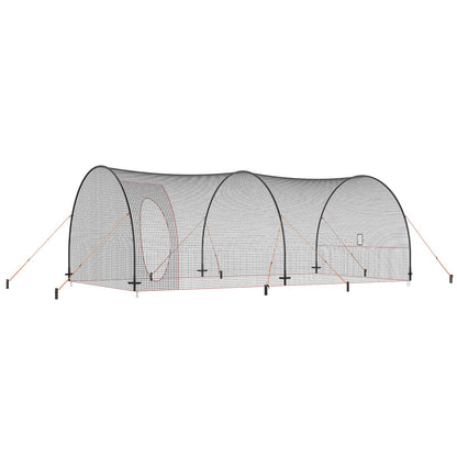 Baseball Batting Cage, Softball och Baseball Batting Cage Nät och ram, övningsbärbart burnät med bärväska, Heavy Duty Insluten Pitching Cage, för backyard slagträning, 22FT