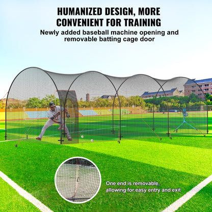 Baseball Batting Cage, Softball och Baseball Batting Cage Nät och ram, övningsbärbart burnät med bärväska, Heavy Duty sluten pitching-bur, för backyard slagträning, 33FT